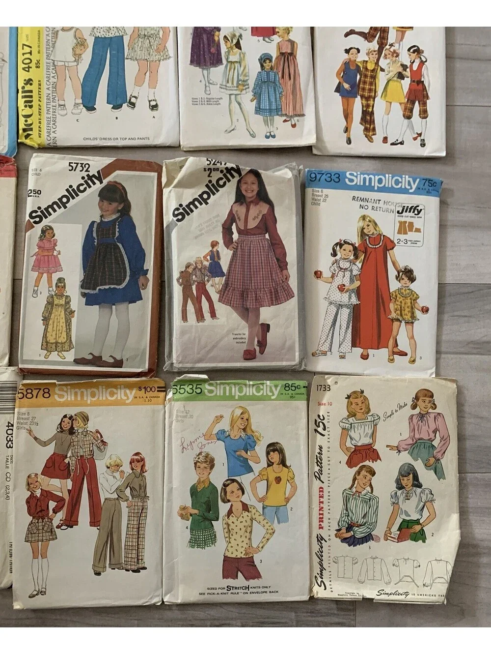 VINTAGE SEWING PATTERN lot of 20 Mixed Girls Child Some Uncut And Cut